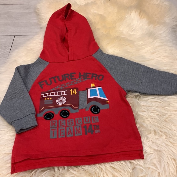 Nannette Kids Matching Hoodie and Sweatpants Set in Gray/Red Size 18M - Picture 2 of 9